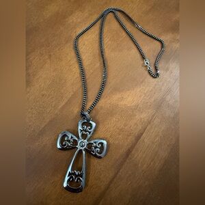 Sarah Coventry Silver & Black Toned Cross Necklace